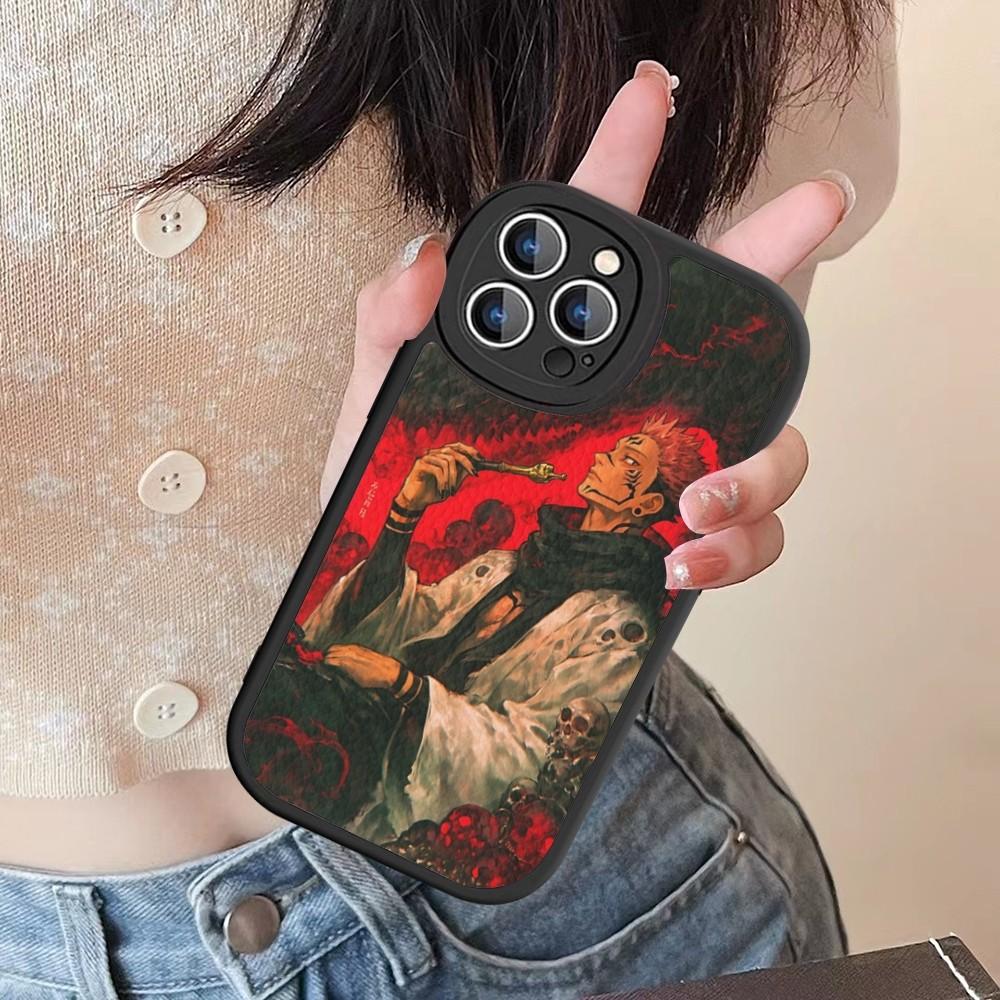 Jujutsu Kaisen Ryomen Sukuna Phone Case Hard Leather For IPhone 16 15 14 13 12 Mini 11 14 Pro Max Xs X Xr 7 8 Plus Fundas