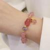 Natural Strawberry Quartz & Gray Moonstone Pixiu Bracelet for Women - Xiaohongshu-Inspired, Perfect Gift for Best Friend