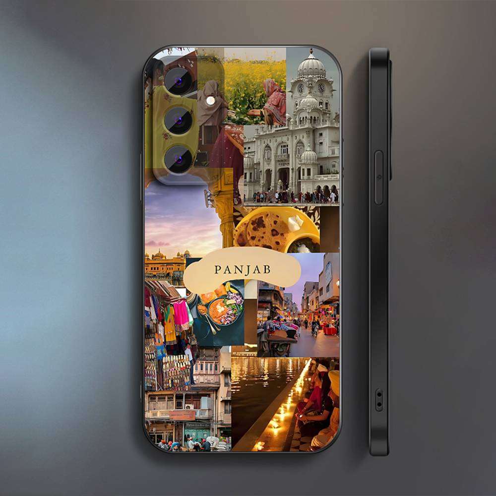 Punjab Indien Ästhetisches Handyhülle Für Samsung S 25,24,23,22,30,21,10,9,Ultra,Plus,Lite,FE,4,5 G Weiche Schwarze Hülle