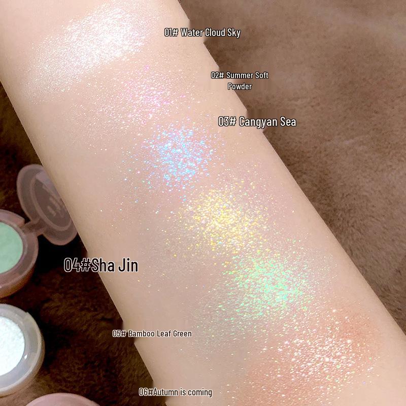 XIXI Single Color Eyeshadow: Waterproof, Shiny, Super Sparkly Highlighter for Brightening Under-Eye.