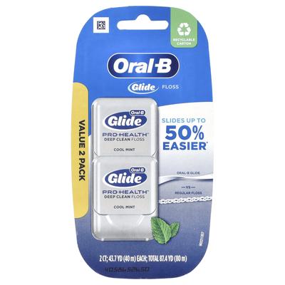 Glide, Pro-Health, Deep Clean Dental Floss, Cool Mint, 2 Packs, 40 M (43.7 Yd) Each.