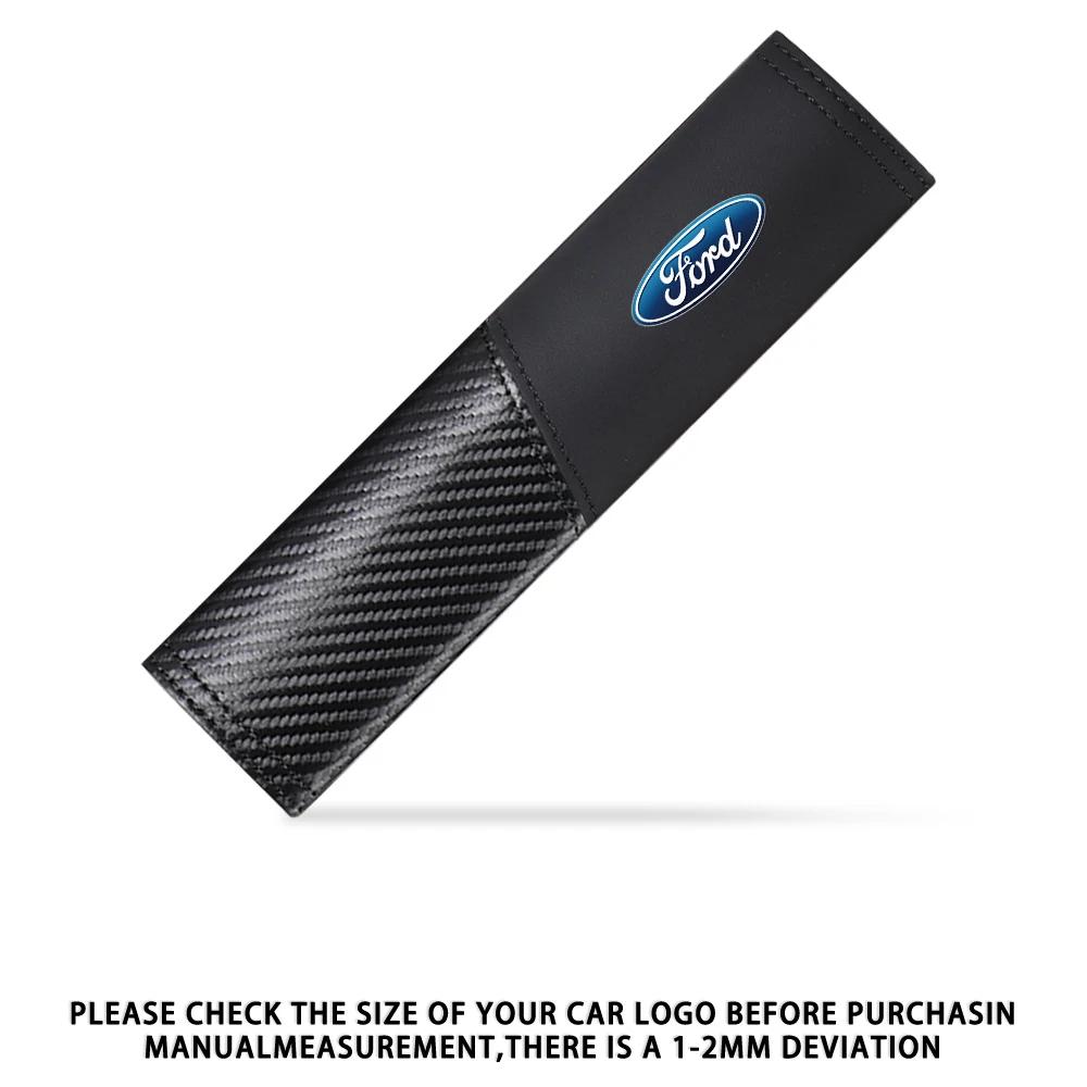 Car Sticker Ford 2pcs Carbon Fiber Leather Car Seat Belt Shoulder Cover Prevent Tightening For Ford ST FOCUS 2 3 Mondeo Fiesta K