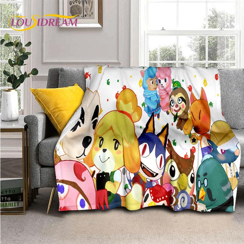 Cute Animal Crossing New Horizons Cartoon Soft Blankets,Throw Blanket Comfortable Blanket for Picnic Beds Sofa Home Bedroom Kids