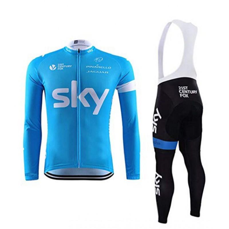 Winter Cycling Kit Thermal Fleece Long Sleeve Jersey Bib Pants Set Road Bike Outdoor Ride