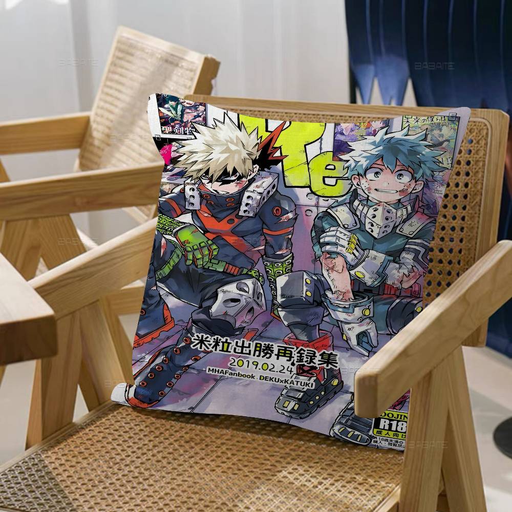 Anime B-Bakugo Katsuki Dekorativní Estetika Místnosti Povlak na Polštář Domácí Dekorace Ložnice Pohovka Postel Pohovka Potah na Polštář 45x45