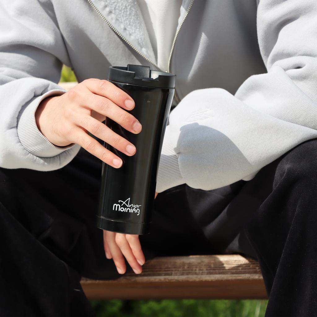 Any Morning SI231905 Travel Mug, 15 oz, Black