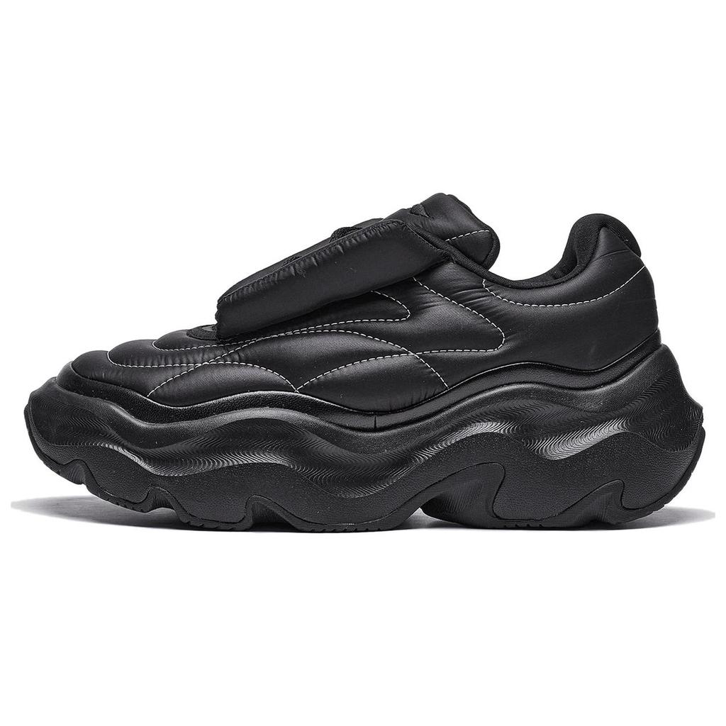 New LiNing Puff Platform Anti Slip Wear Resistant Low Top Casual Shoes Women's Black AZGT072-3