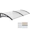 Front Door Canopy Outdoor Awning Aluminium Rigid Plastic Polycarbonate Rain Shelter UV Water Rain Resistant 75 X 195 Cm White