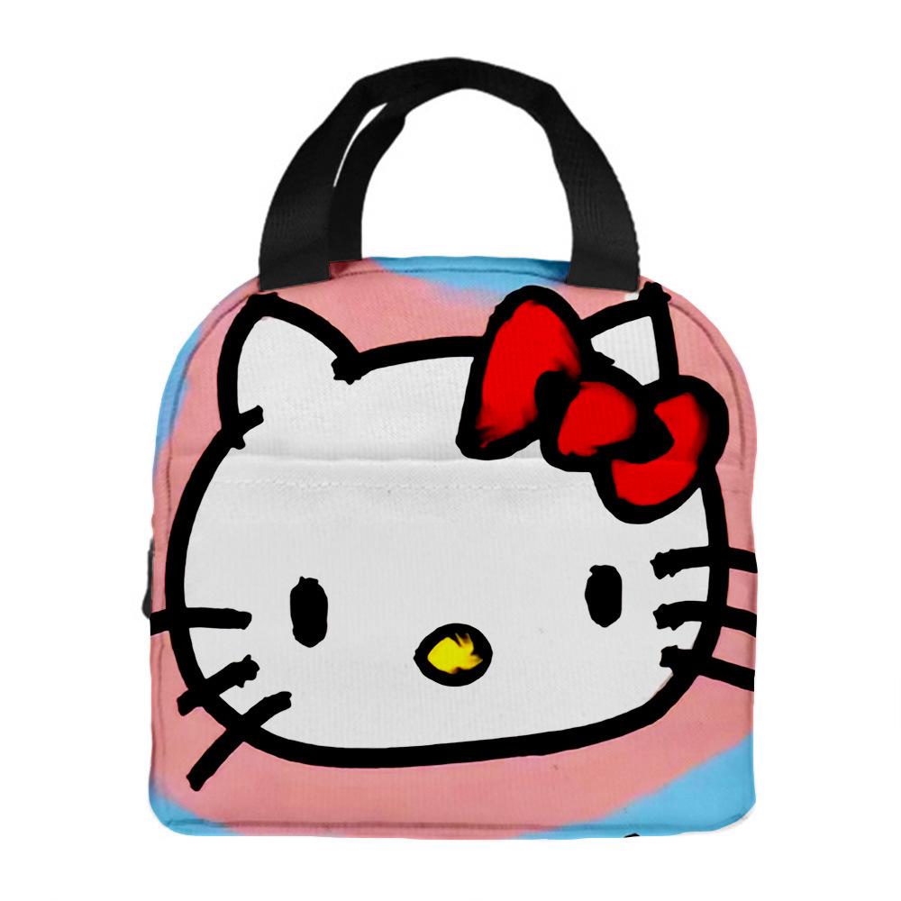 Hellokitty Handheld Meal Bag Cartoon Bento Bag Insulated Lunch Box Bag With Rice Storage Bag Portable