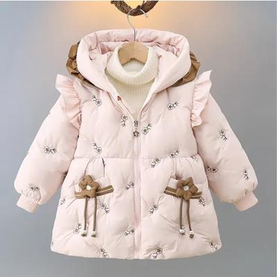Fügen Sie Samt und einen dicken Mantel mit einer Winterjacke aus Baumwolle hinzu, einer Daunenjacke aus Baumwolle für Damen, einer Jacke aus Baumwolle für ein einjähriges Mädchen