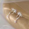 2024 Light Luxury Bow Ear Studs: 925 Sterling Silver, Niche Earrings for Women