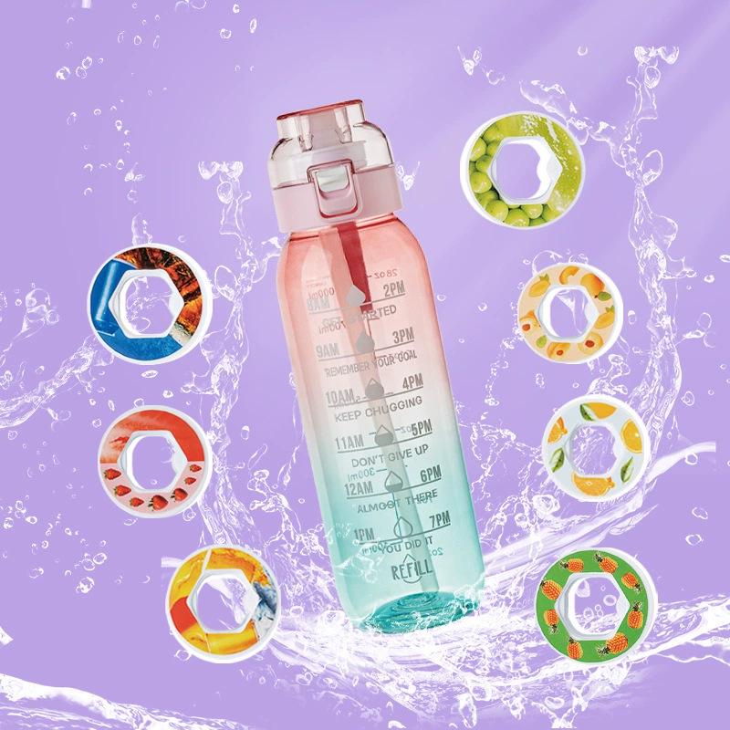 Fruit-Flavored Zero Calorie Water Bottle with Pop-Up Lid and Aroma Ring