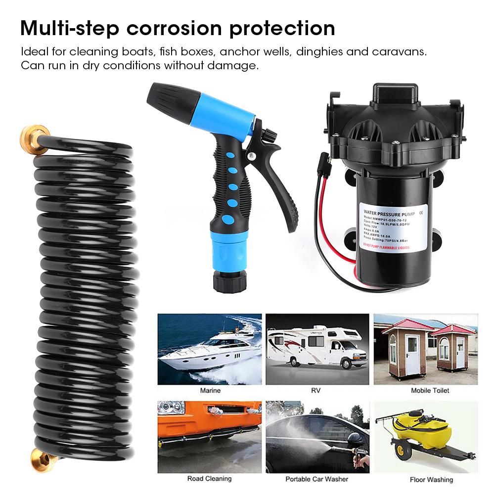 Cleaning Accessory Washdown Deck Cleaning Pump Kit 12V Fresh Sea Water 5.0 GPM for Rv Boat Marine Deck Wash Pump Kit