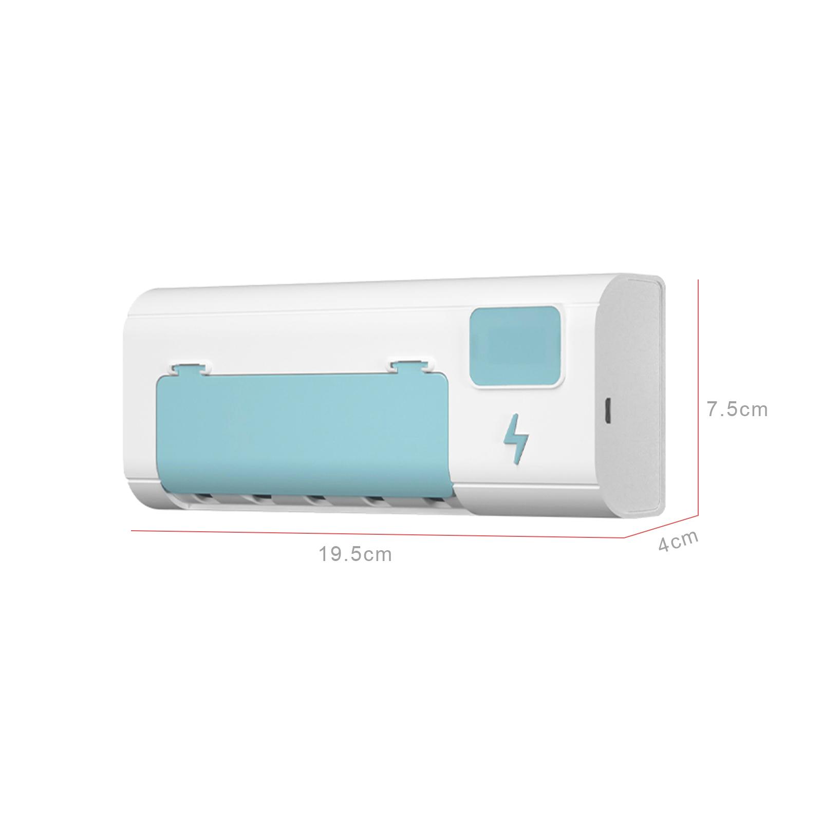 

UV Toothbrush Sanitizer Toothbrush Holder Wall Mounted with Sterilizer and Timing USB Charging UV Toothbrush Organizer синий