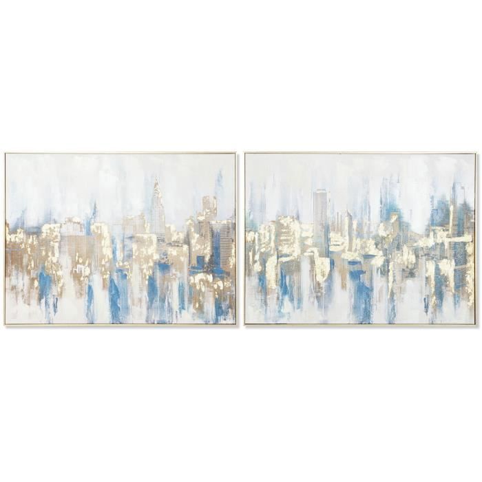 Cadre - New York Loft - Bois - Noir Et Blanc - 80 X 3,5 X 60 Cm (2 Unités)
