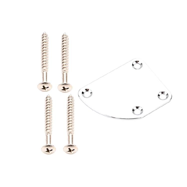 Electric Guitar Neck Plate with Screws 4 Hole Neck Joint Back Mounting Plate Guitar Reinforcement Board Easy to Use