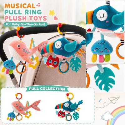 Baby Stroller Hanging Plush Toy with Music Pull