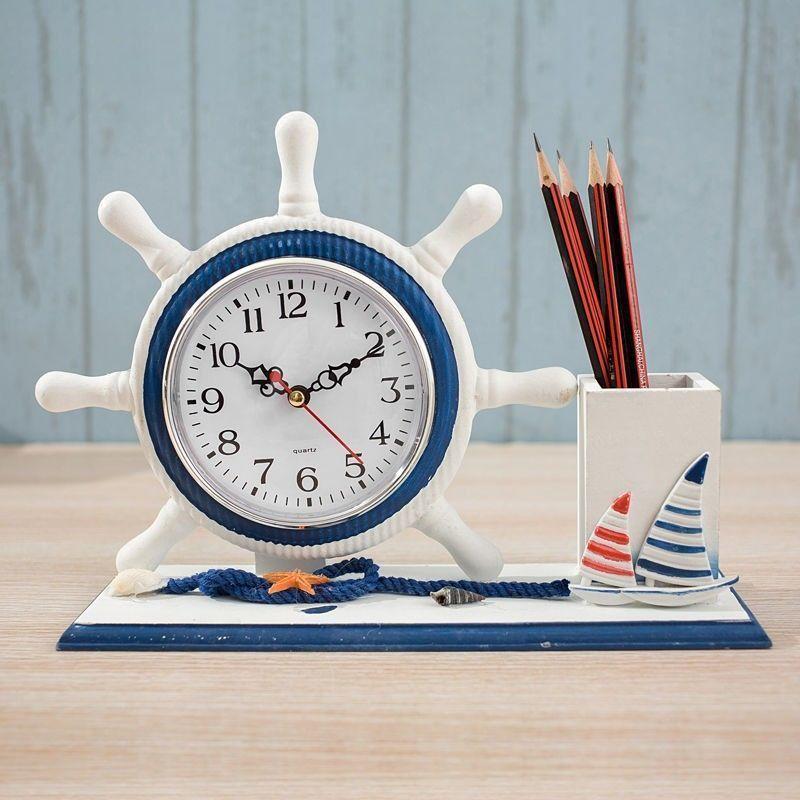 Advanced Clock Ocean Style Silent Desktop Clock Ornament Living Room Desktop Placement Clock