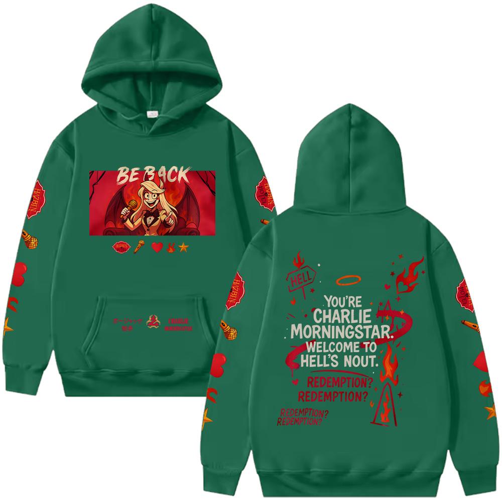 Charlie Morningstar Hoodie HazbinHotel Oversized Unisex Streetwear Funny Cartoon Print Pullovers  Gift Idea Tops Clothing Unisex