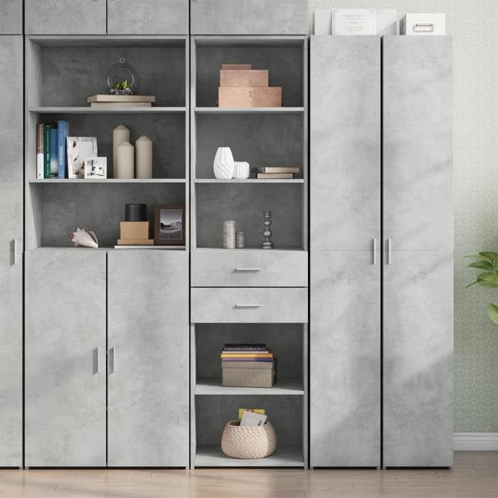 VidaXL Highboard Concrete Grey 50x42.5x185 Cm Engineered Wood, Sideboard, Cupboard, Side Cabinet, Cabinet, Cabinet of 3281458