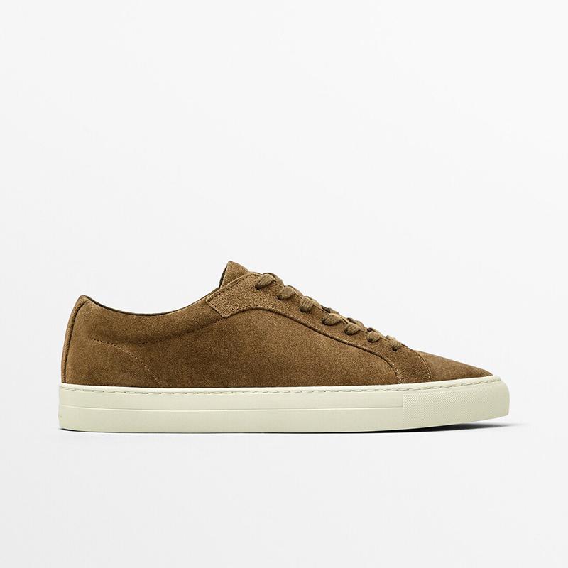 Zomer Echt Leer Platte Sneakers Heren Veelkleurig Effen Kleur Eenvoudig Alles-match Basis Schoenen Casual Mannen 43 brown