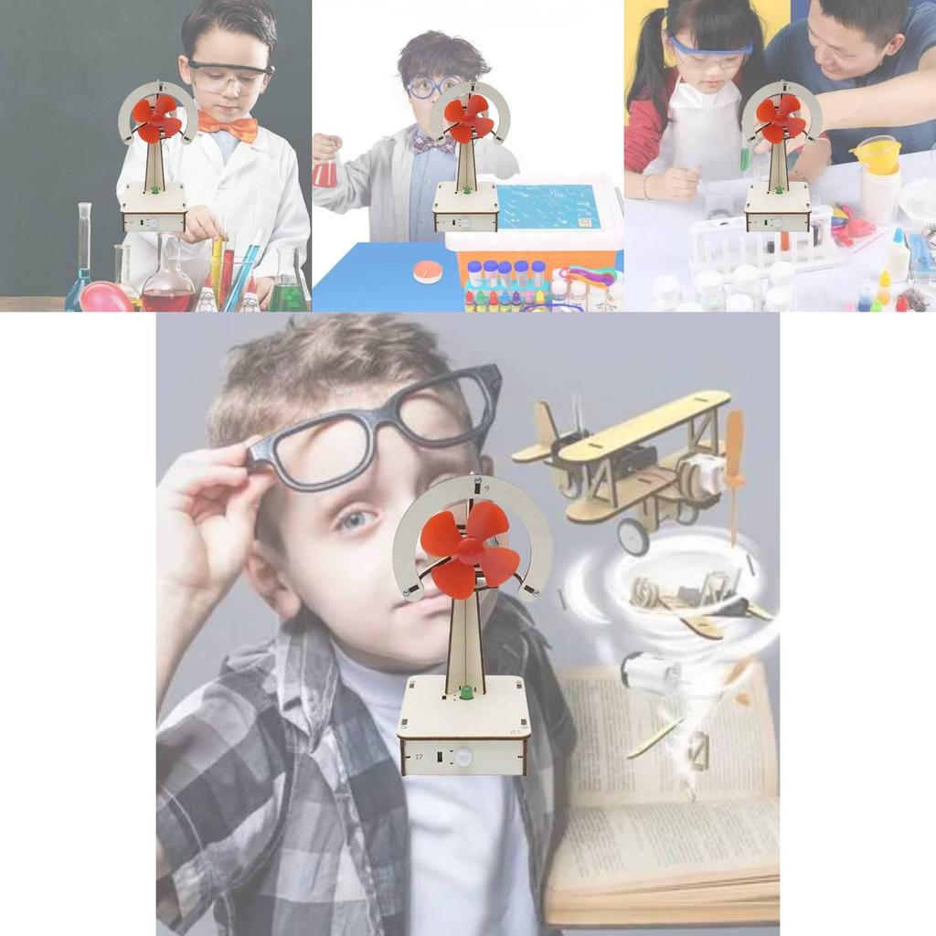 Kids Diy Electric Science Experiment Materials Wooden Handmade Fan For Learning Ha-a08