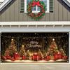 1pc Christmas Garage Door Banner - Polyester Holiday Background with Christmas Tree and Gift Box Design, for Indoor/outdoor Use