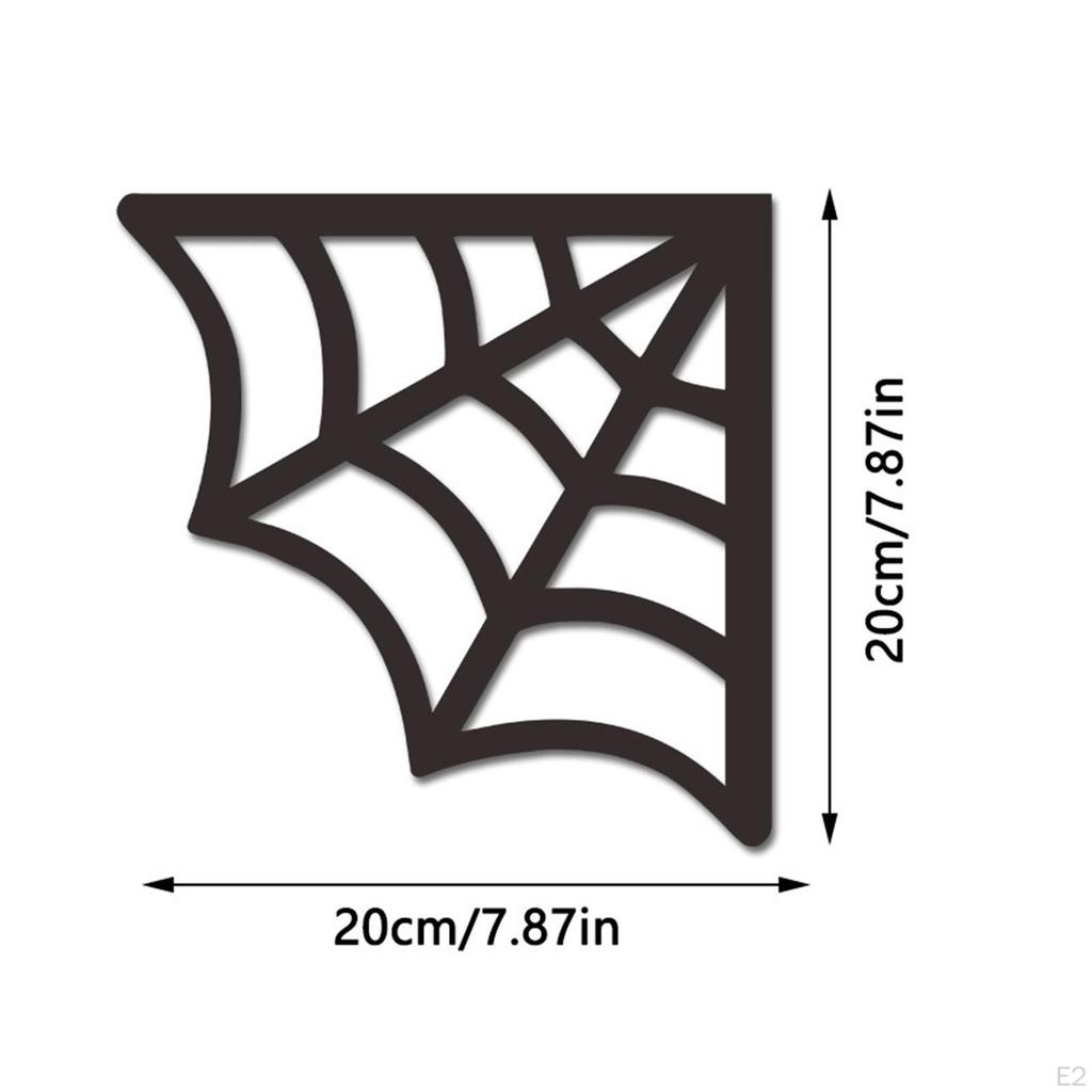 Halloween Door Corner Sign Spiderweb Decor, Wooden Horror Self Paste Frame Decoration for