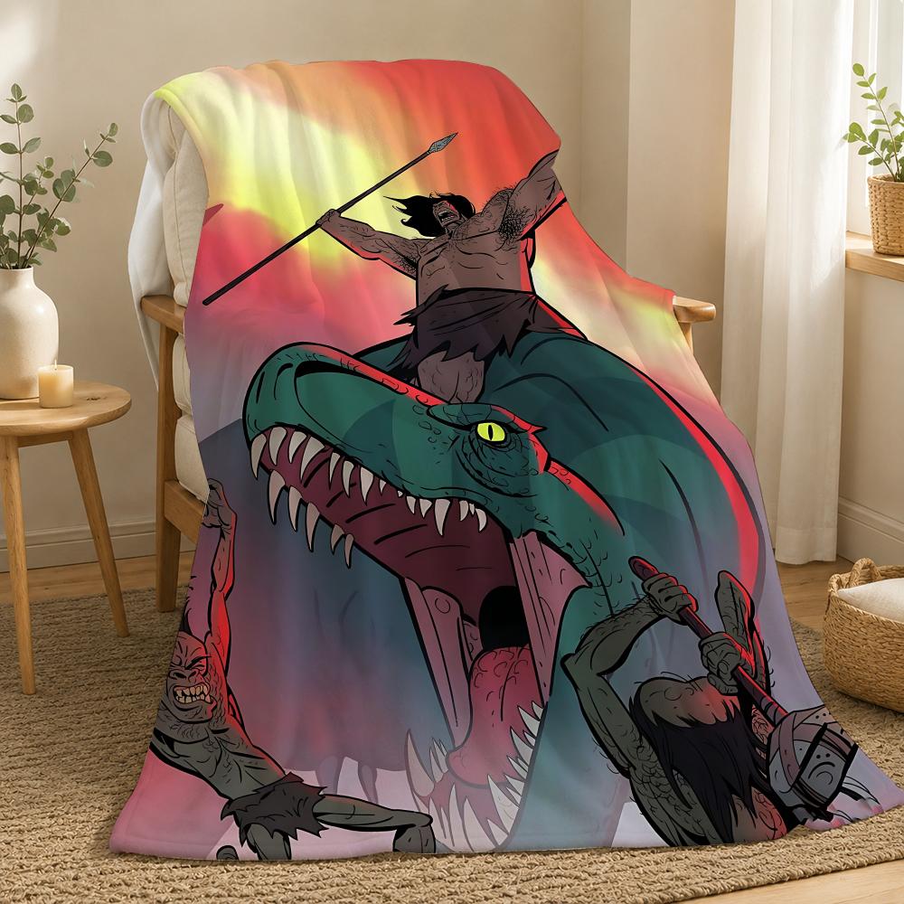 Primal Animation Series Throw 240G Flannel Blanket, Suitable For Sofas, Beds, Offices, Exquisite Gift Blankets
