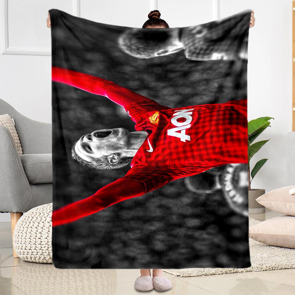 Football Player Celebration Blanket Durable Comfort Great for Office Chair Livingroom Office Four Seasons Universal Digital Print