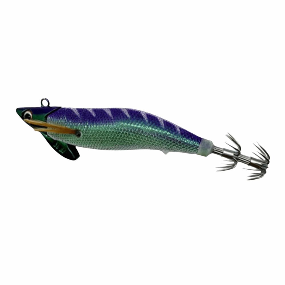 11.1cm Luminous Squid Jig Lure, Fast Sinking Wood Shrimp Artificial Bait with Squid Hooks for Sea Fishing Accessories