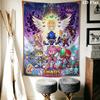 Hedgehog Sonic Burst Wall Hanging Printed Fabric Blanket Decorative Tapestries for Bedroom Living Room Home Decor