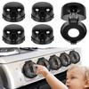 5-Pack Stove Knob Covers for Child Safety - Universal Size Gas Stove Knob Covers with Adhesive, Heat-Resistant Baby Proof Stove Knob Covers, Dual-Key