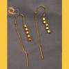 Gold Plated Geometric Square Threader Earrings for Women - Elegant Gift for Girlfriends