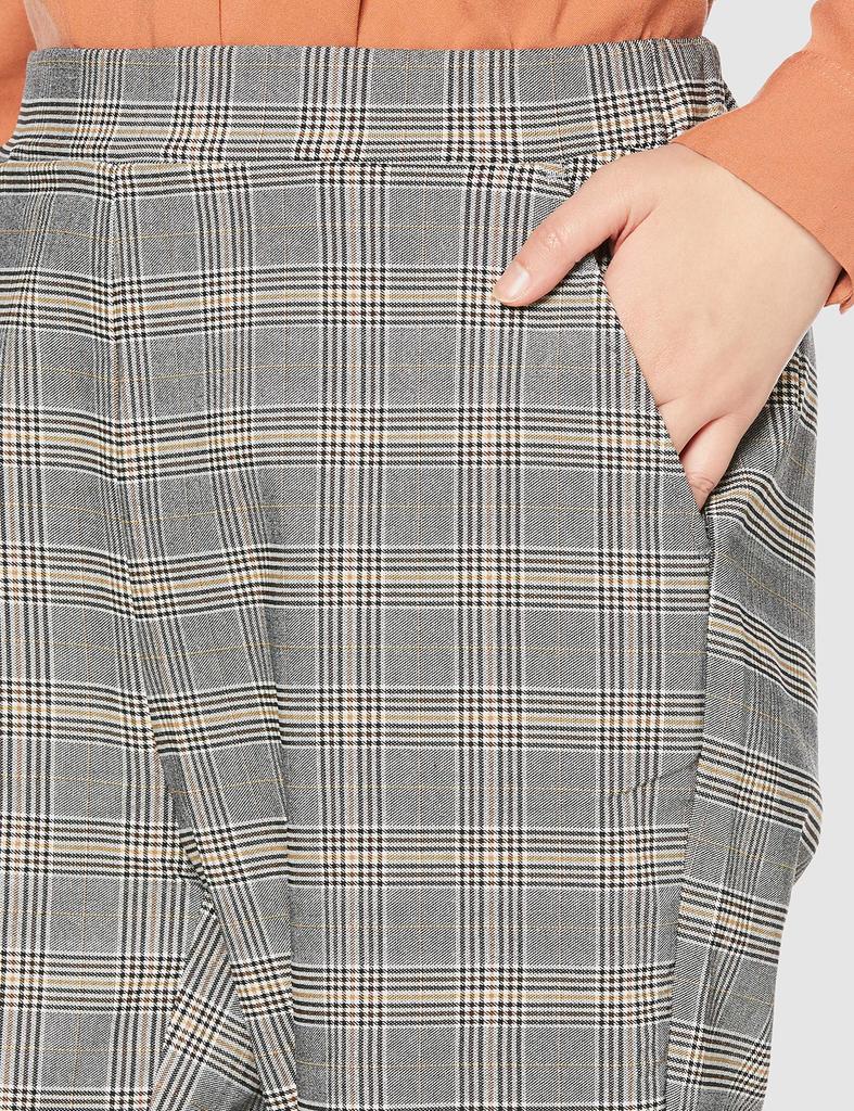 Atsugi COMFORT Straight Leggings with Glen Plaid Size L To Japanese Size Women's Pattern, SPK2837, Gray, (equivalent L)