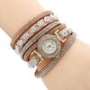 Damen Mode Wickelarmbanduhr - Diamantbesetzte Quarz-Armbanduhr
