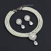 Elegant Luxurious Pearl Bridal Jewelry Set: Necklace & Earrings for Women - French Formal Wedding Style