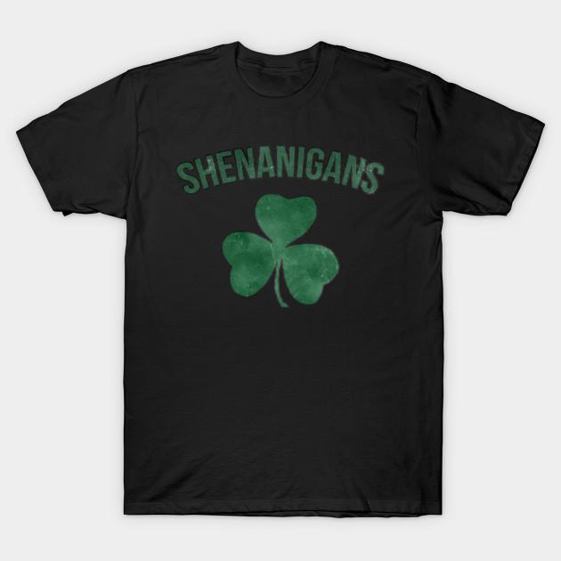 Men Black Print T-shirt I Call Shenanigans Lucky St. Patrick S Day Shamrock No-Cut Transfer Paper Print Cotton Tshirt L