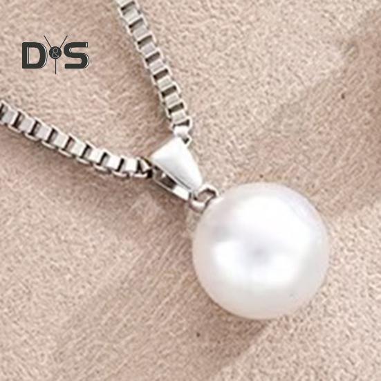 Faux Pearl Jewelry Set for Women White Faux Pearl Necklace Hoop Earrings Set for Bride Bridesmaid Wedding Accessory