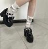 Korean Gothic Bow Cross Chain Skinny Calf Socks Japanese Versatile Y2K Socks Women Socks