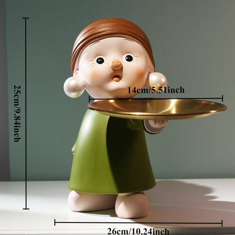 Girl Statue Sculpture Decoration Miniature Figurine Sundries Remote Control Key Storage Box Modern Living Room Desk Home Decor