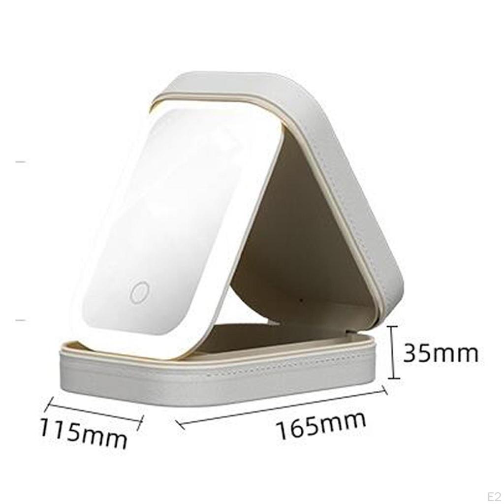 Kosmetický cestovní kufřík s LED zrcátkem a 3 nastavitelnými úrovněmi jasu, kosmetická taška, přenosný, na make-up