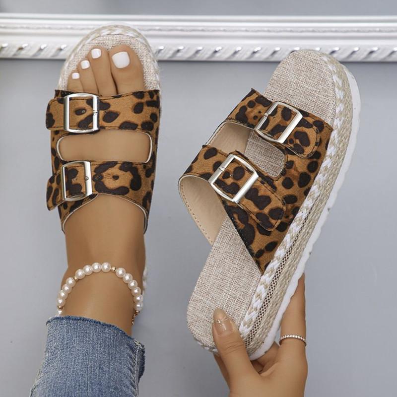 Summer Footwear Comfortable Hemp Rope Light Bubble Bottom Plus Size Fishmouth Sandals Women Thick-soled Slippers Women