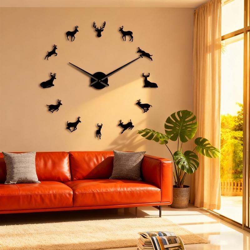 DIY Wall Clock 3D Frameless Silents None-Ticking,Modern Battery Operated Wall Clocks for Living Room,Bedroom,Home Decors