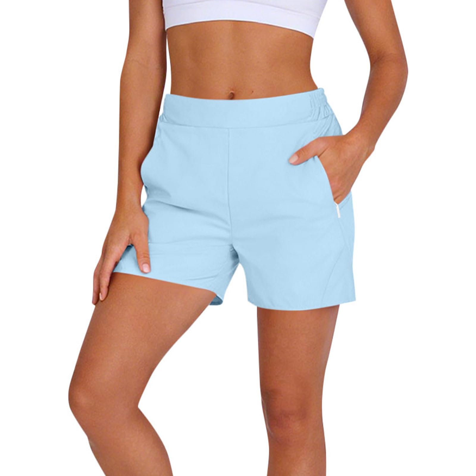 

Ladies Color Casual Fashionable Pocket Shorts L