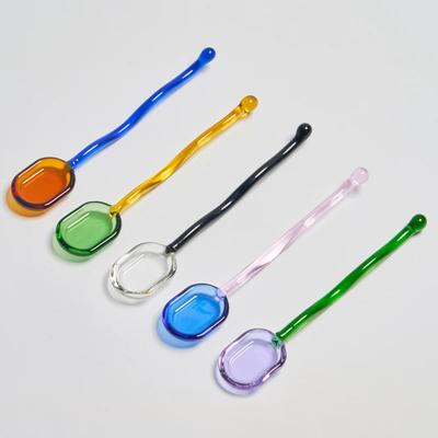 Glass Spoon Dessert Spoon Teaspoon Household Cute Creative Rice Spoon Coffee Tableware Gift Tea Spoons for Ice Cream