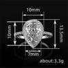 Luxury Female White Zircon Stone Water Drop Engagement Ring Vintage Silver Color Wedding  For Women