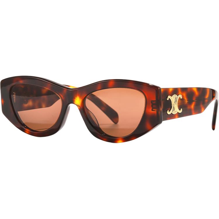 Celine Triomphe Logo Cat Eye Sunglasses Women Sunglasses Black Milk-Tea Transparent-Purple 40308