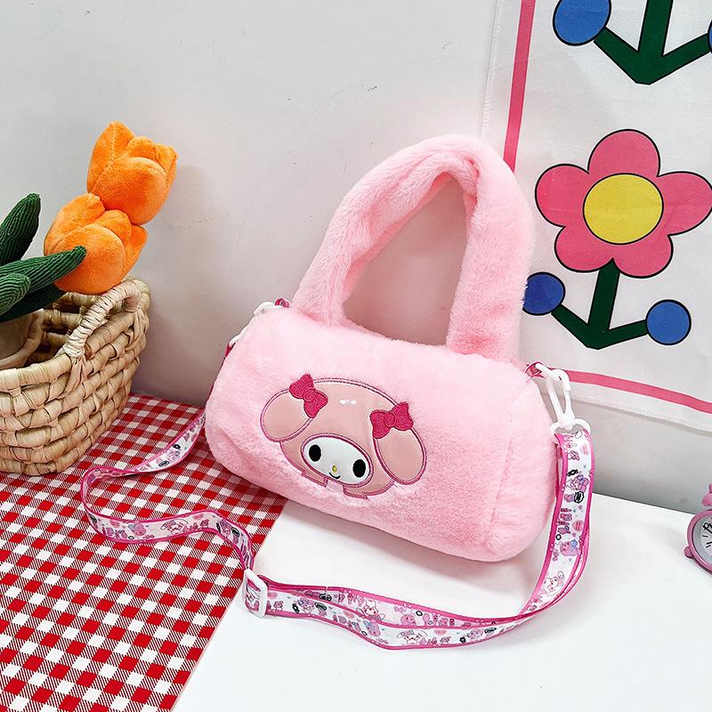 Cute Cartoon Cloud Crossbody Bag Lightweight Cotton Shoulder Handbag Perfect Birthday Gift For Girls розовый