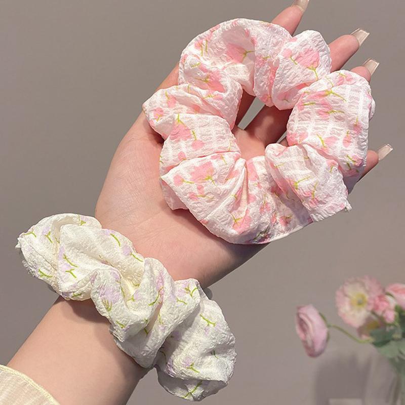 Charm High-Elasticity Rubber Band Ponytail Hair Tie 1PC Big Elastic Tulip Flower Hairband Hair Accessory for Women